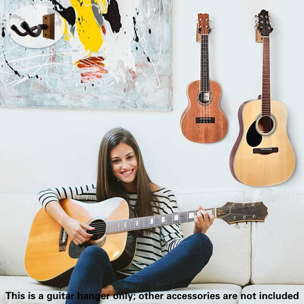 2PCS Guitar Wall Hanger Hook Holder Stand for Bass Ukulele Instrument Storage