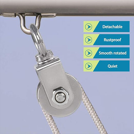 Stainless Steel Pulley Wheel Lifting Ring Wire Rope Roller For Hoist Rail