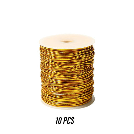 Elastic Rope Cord 10pcs Gold Silver Stretch String for DIY Craft Gift Wrapping