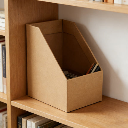 6PCS Kraft Paper Desktop Storage Box for Document Organization Office Supplies