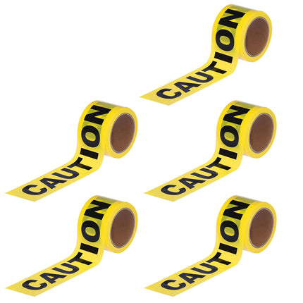 5PCS 100M Caution Warning Tape 75mm Yellow Black PE for Construction Marking
