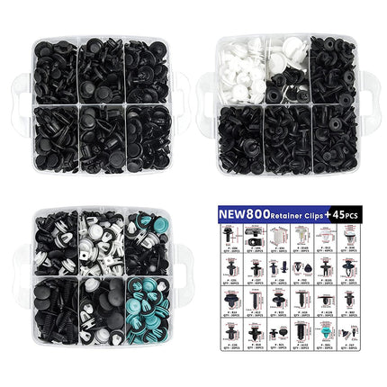 1000PCS Car Buckle Set Boxed Assorted Sizes for Fender Bumper Door Panel Repair