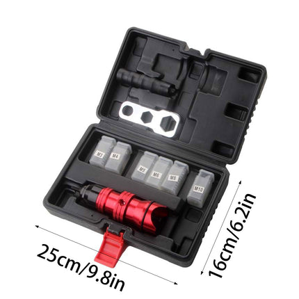 Rivet Nut Setter Drill Adapter M3-M10 with 30 Rivet Nuts Hardware Repair Kit