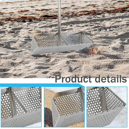 Stainless Steel Sand Screen Collapsible Beach Screen Crab Trap Fishing Gear