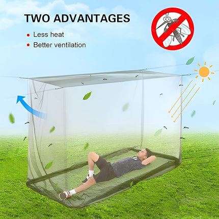 Outdoor Folding Bed Mosquito Net Army Green Summer for Travel Camping Hiking