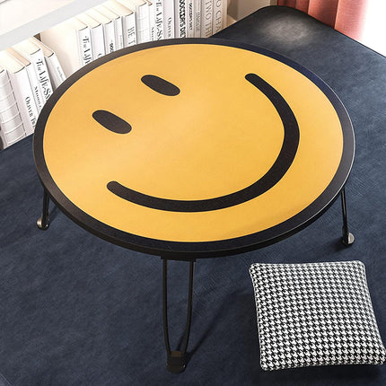 Foldable Small Table with Smiley Face Pattern Childrens Study Desk Play Table