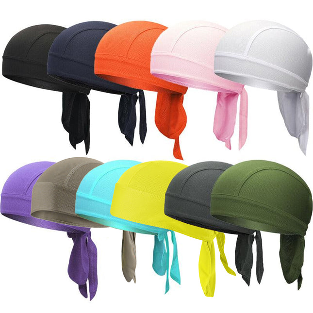 Durag Bandanna Cap Cycling Head Wraps Skull Cap Scarves Caps Motorcycle Sports