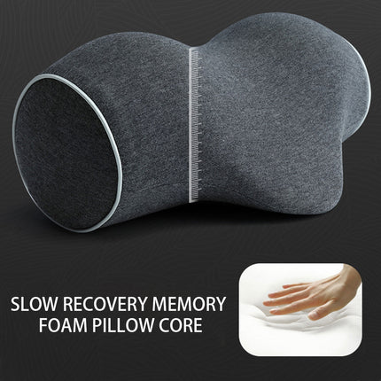 Ergonomic Memory Foam Neck Support Pillow Soft Cotton Cover for Home and Travel