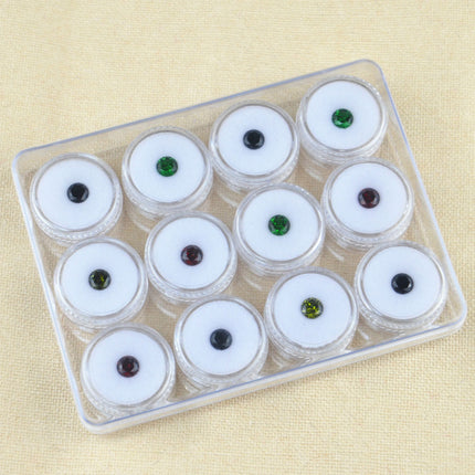 Transparent Round Gemstone Display Box Organizer Case with Lid Storage Packaging