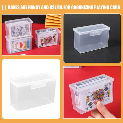 Card Storage Box Set 4PCS Plastic Transparent Case for Game or Business Cards