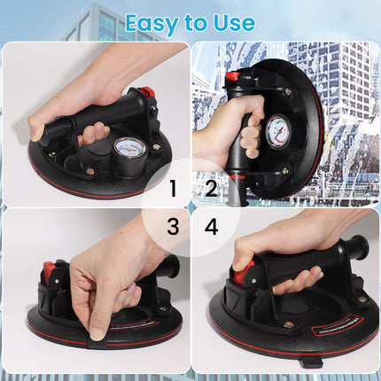 8inch Electric Vacuum Suction Cup Tile Glass Lifter Tool With Gauge And Case