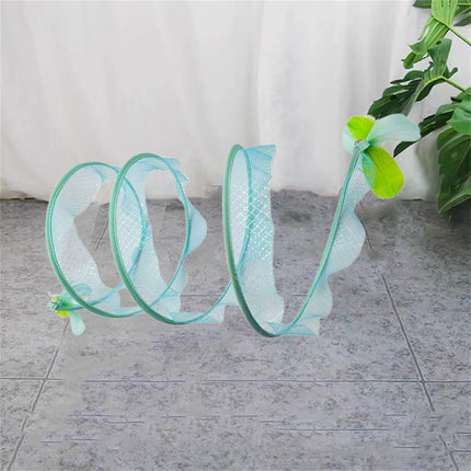 Cat Tunnel Toy Set Collapsible Cat Tube with Teaser Wand Feather Toy Indoor Play