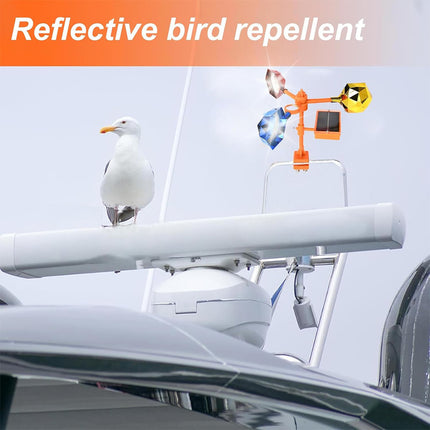 Solar Bird Repeller with 360-Degree Rotation Reflective Rainproof