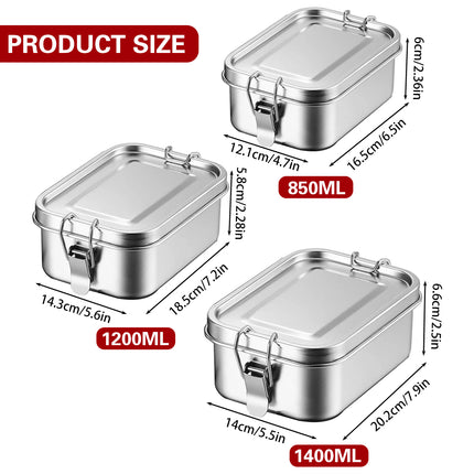Stainless Steel Lunch Box Food Grade Portable Leakproof Durable Container