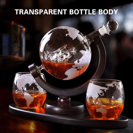 Globe Wine Decanter Glass Bottle Divider Whisky Liquor Dispenser For Home Bar