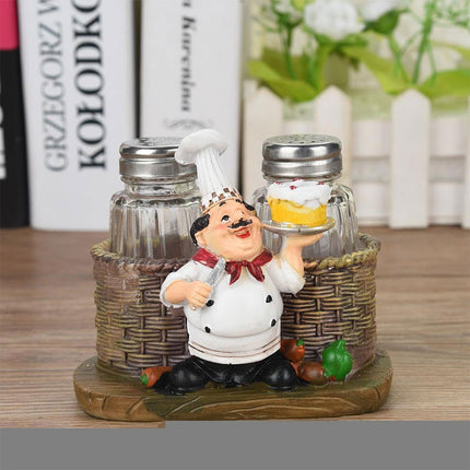 Chef Pepper Bottle Resin Handicraft Ornament Kitchen Decor Miniature Figurine
