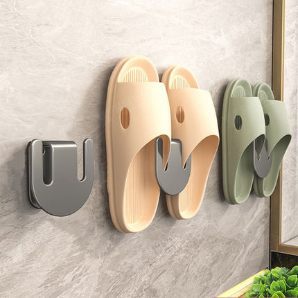 3PCS Wall Mounted Slipper Rack Bathroom Shoe Storage Hook Holder Organiser
