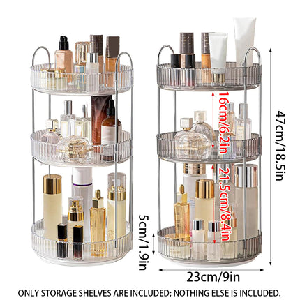 Rotating Vanity Storage Rack 360 Degree Cosmetic Organizer For Makeup Beauty