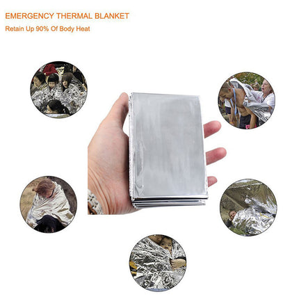 5PCS Outdoor Portable Emergency Thermal Blanket Waterproof Keep Warm Reflection