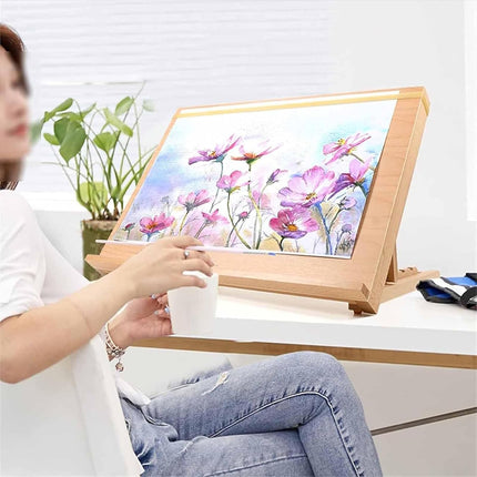 Tabletop Solid Wood Easel Wooden Display Stand Natural Wood Adjustable Durable
