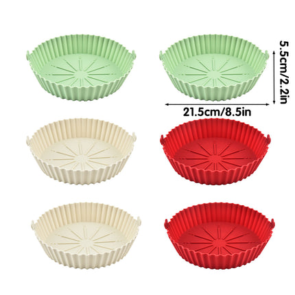 2PCS Silicone Air Fryer Baking Pan Round Household Tray Reusable Non Stick