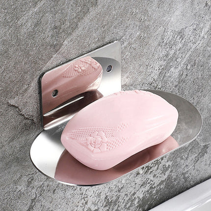 Stainless Steel Soap Dish Bathroom Soap Box Wall Mounted Rack Hanger for Shower