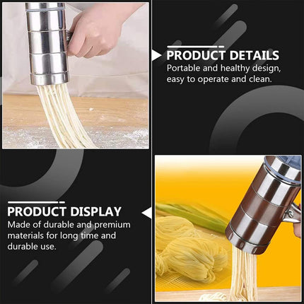 Home Manual Stainless Steel Pasta Maker Hand Crank Noodle Press Durable Easy Clean