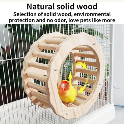 Wooden Parrot Toy Bird Cage Climbing Ladder Swing Stand Play Accessories