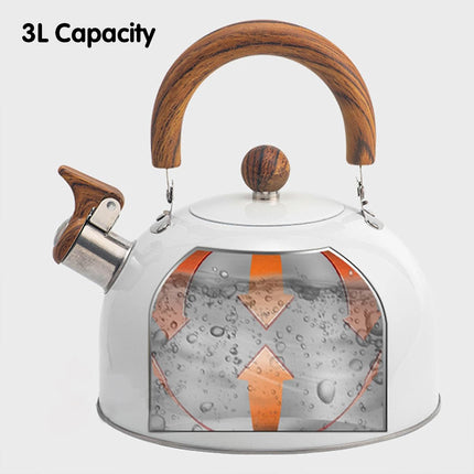 3L Stainless Steel Whistling Kettle Tea Pot For Gas Electric Stove Kitchen Hot