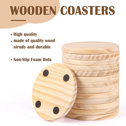 42PCS Wooden Tabletop Coaster Set Heat Insulation Bowl Mat Coffee Cup Holder