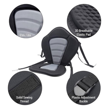 Kayak Seat Cushion Pad Detachable Backrest Paddleboard Surfboard Boat Accessory