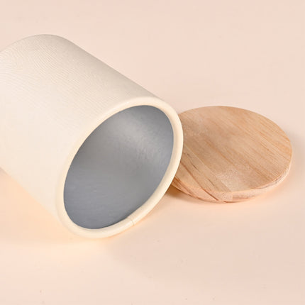 10PCS Round Tea Coffee Bean Packaging Paper Can with Wooden Lids for Storage Use