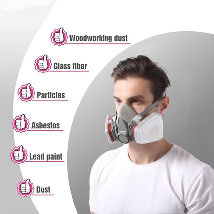 7PCS Protective Mask Set Respirator Spray Paint Renovation Dust Protection