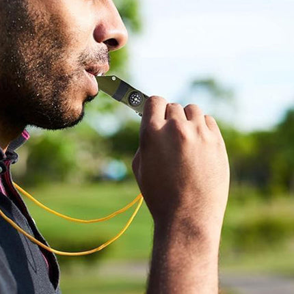 2PCS Outdoor 7 in 1 Multifunctional Emergency Whistle for Camping Hiking Use