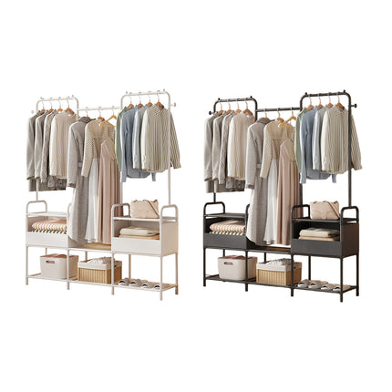 Simple Clothes Rack Steel Frame Non-Woven Fabric Durable for Bedroom Storage Use