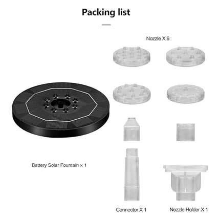 Solar Fountain Bird Bath Fountain Waterproof Auto-On for Outdoor Decoration