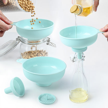 3 in 1 Multi Function Plastic Funnel Set Food Grade for Cooking Baking Liquid
