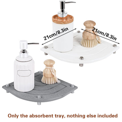 Drain Mat Tray Set Countertop Dish Drying Organizer With Metal Feet For Kitchen