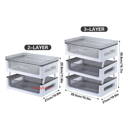 2 or 3 Tier Transparent Drawer Storage Rack for Home and Office Desk