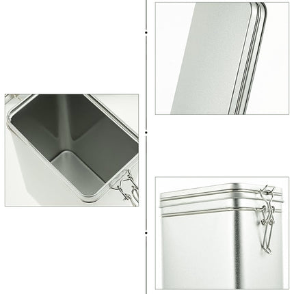 Tea Storage Canister Airtight Coffee Beans Container Iron Food Sealed Jar