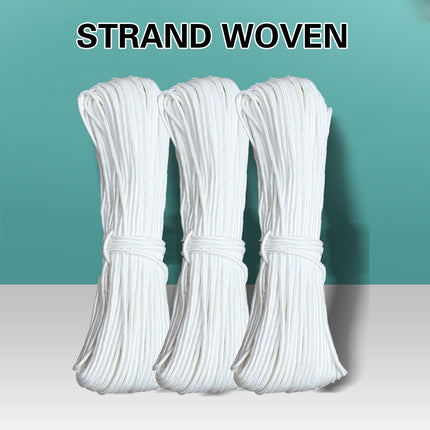 White Braided Rope Nylon Core Spun Rope Wear Resistant Binding Umbrella Rope