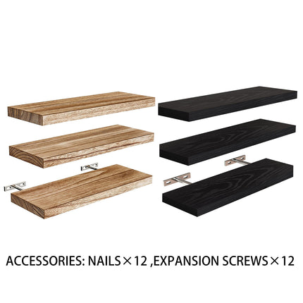 3 PCS Wooden Wall Shelf Single Board Wall Mounted Home Decor Living Room Bedroom