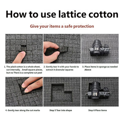 How to use grid sponge foam insert in plastic tool box - tear to shape for custom tool compartments