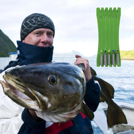 5 Pack Fishing Drop Hook Lead Sinker Bait Rig Board Tackle Accessories Set