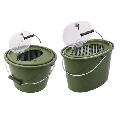 Portable Double Live Fish Bucket Breathable Fish Storage Container for Fishing