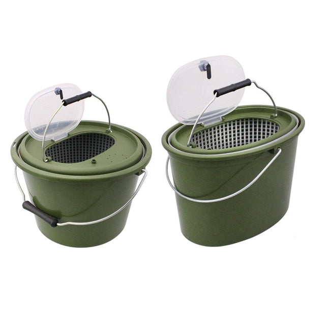 Portable Double Live Fish Bucket Breathable Fish Storage Container for Fishing