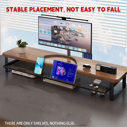 Monitor Stand Riser Desktop Shelf Organizer with Storage Mesh for PC Laptop