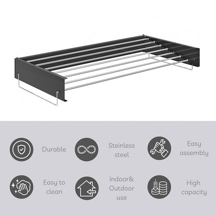 Invisible Wall Mounted Indoor Foldable Clothes Drying Rack Space Saving Home