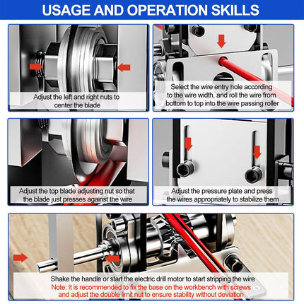 Wire Stripping Machine Manual Small Size Cable Stripper Copper Removal Tool Home