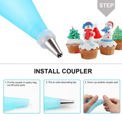 74PCS Piping Nozzle Set Baking Decorating Tools Icing Tips Kit For Cake Cupcake